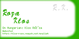 roza klos business card